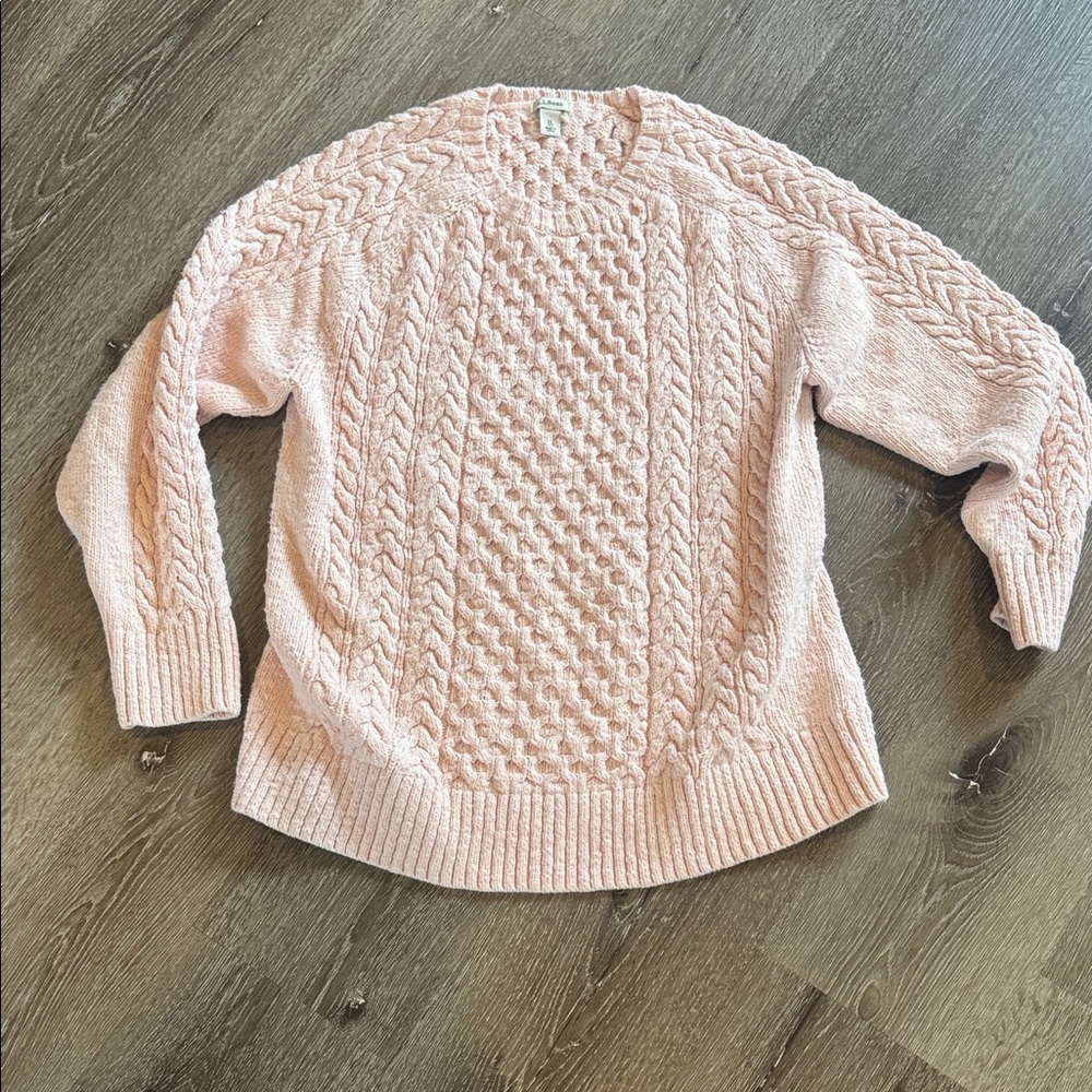 L.L.Bean Cable-Knit Women’s Sweater - Light Pink